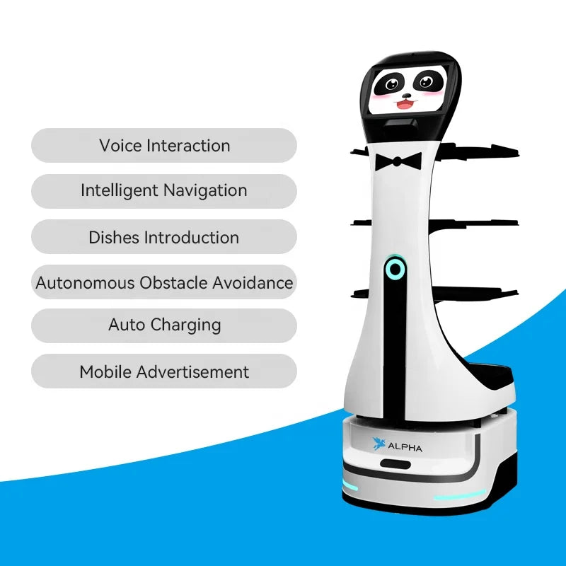 Alpha Robotics Panda Delivery Robot | AI Restaurant & Hotel Service Robot